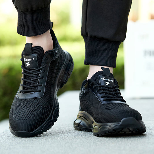 Tulldent Men Safety Shoes Plastic Toe Anti-puncture Breathable summer Safety Boots