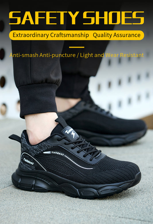 Tulldent Men Safety Shoes Plastic Toe Anti-puncture Breathable summer Safety Boots